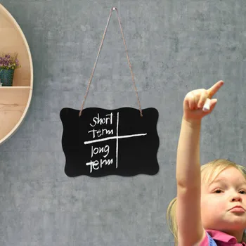 

20x25cm Kids Rectangle Chalkboards Double Sided Black Board Hanging Chalkboard Wedding Party Table Number Place Tag Rectangular