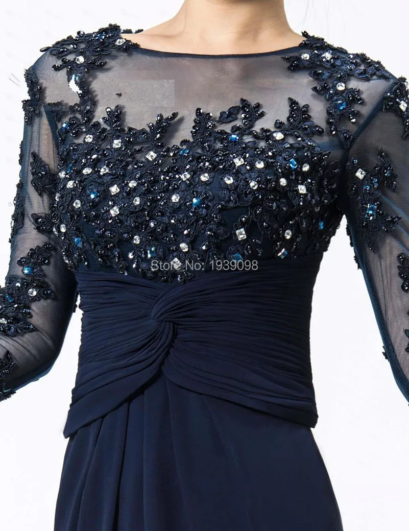 Lace 2015 Hot Sale Half Sleeve Mermaid Beaded Chiffon Formal Evening Mother of the Bride Groom Dresses With Applique Beads A-line Prom Gownz.jpg