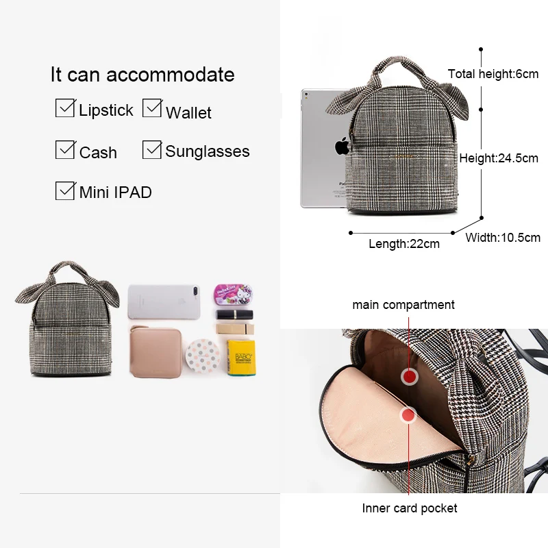 LAFESTIN mochila de Mujeres de moda a cuadros bolsas de viaje de la Universidad viento pequeña mochila Englant mochila mujer Mochilas de alta calidad