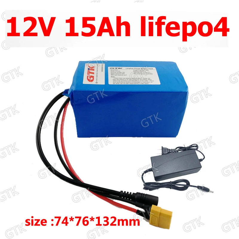 Бренд Lifepo4 12v 15Ah no 16Ah батарейный блок резервного питания 12,8 v 20A DC Перезаряжаемый для камеры 240W игрушечные тележки для гольфа+ зарядное устройство 2A