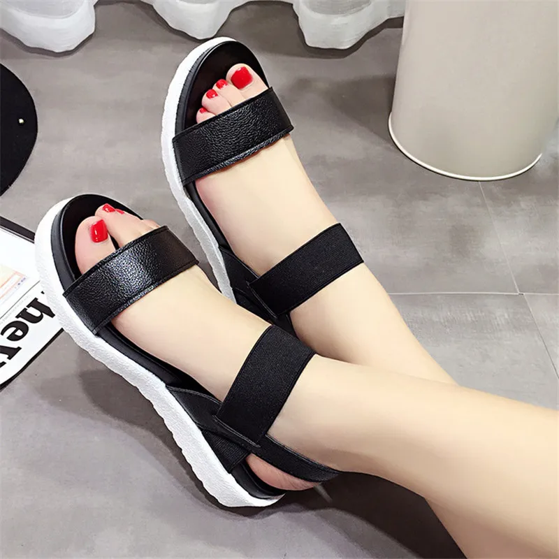 

Summer beach shoes women's shoes open toe thick elastic band Roman women's casual outdoor sports shoes YD298