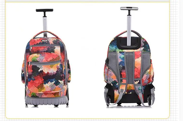 Школьный рюкзак на колесиках 18 дюймов, рюкзак для девочек, детская школьная сумка на колесиках, Детский рюкзак-тележка Сумка для подростков