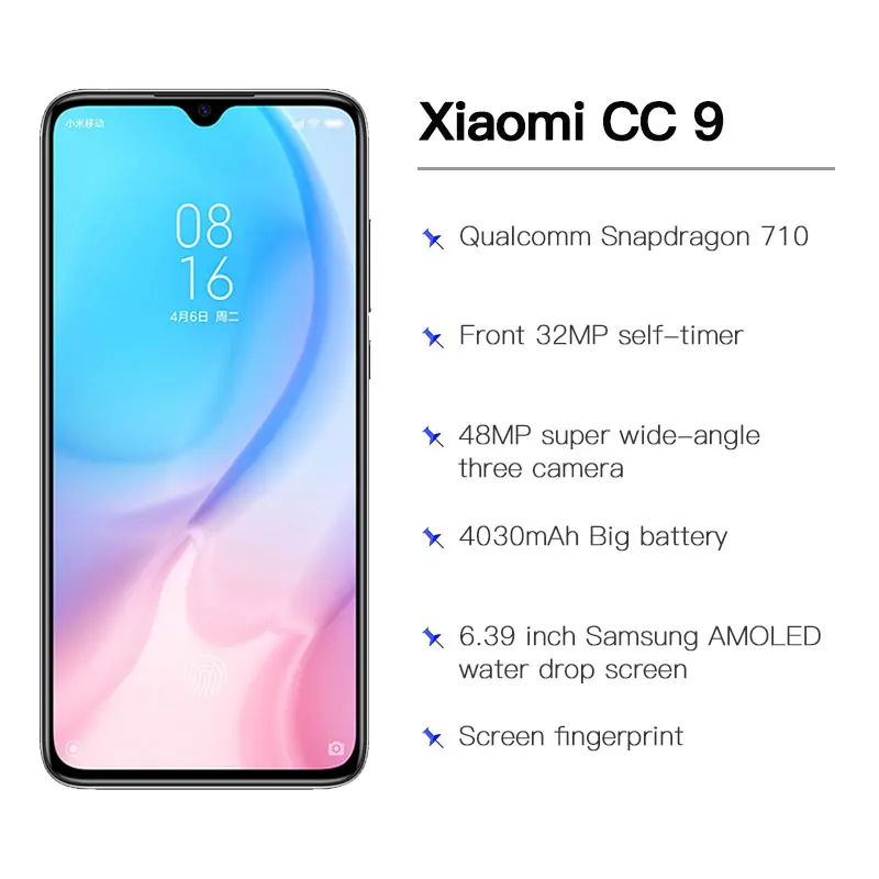 Глобальная версия Xiaomi Mi 9 Lite 6GB 128GB(CC9) Смартфон Snapdragon 710 48MP Тройная камера 32 МП фронтальная камера 6,3" полный экран