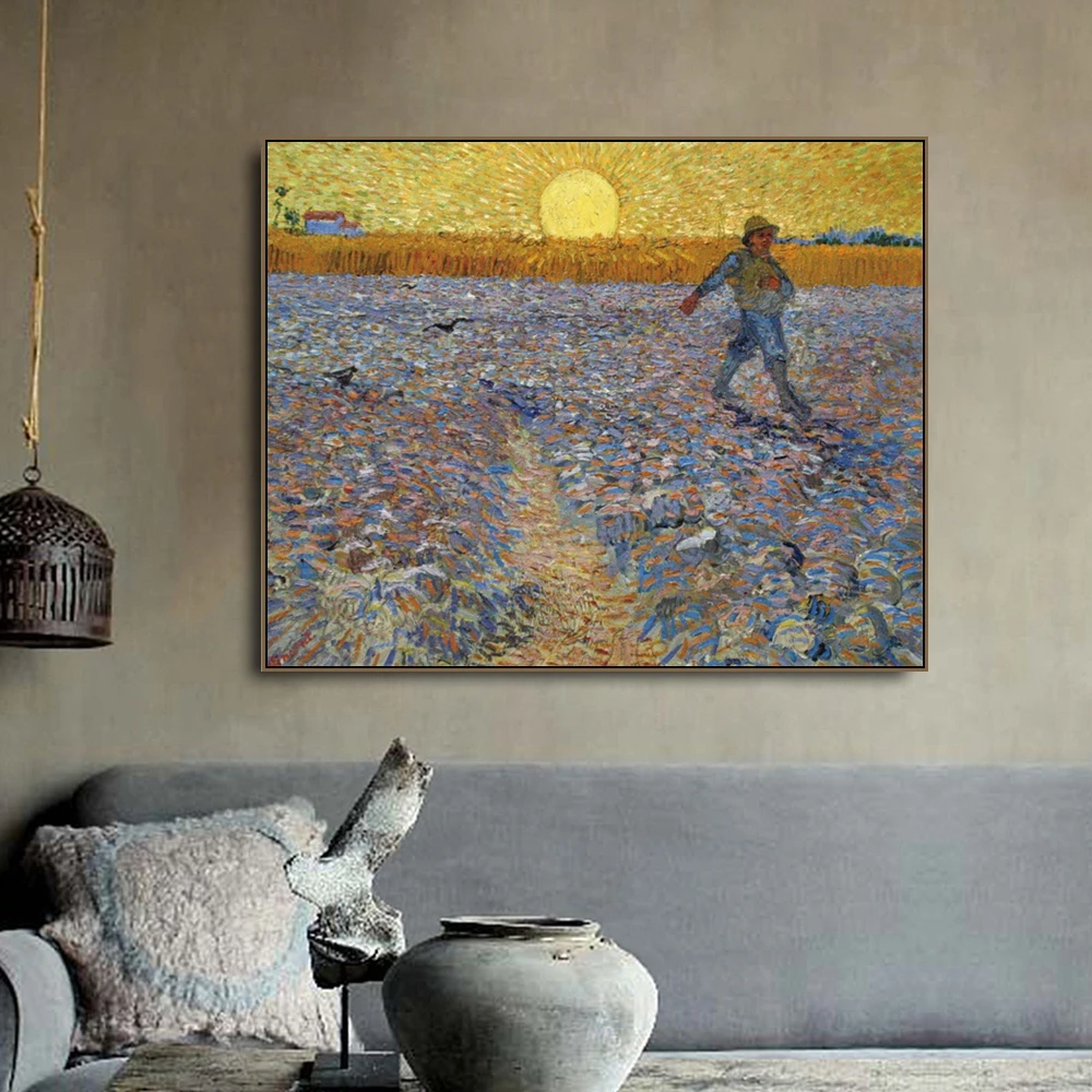 

Sown Farmer by Vincent Van Gogh Posters and Print Canvas Painting Calligraphy Wall Pictures for Living Room Bedroom Home Decor