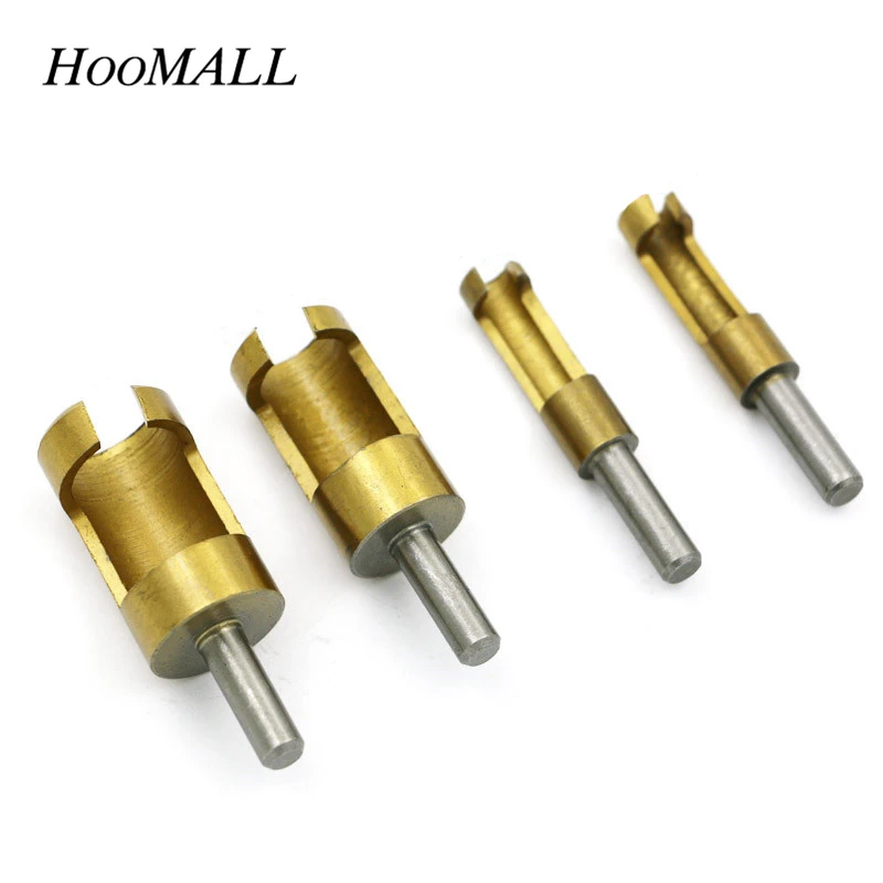 Hoomall 4pcs/set Titanium Cork Drilling Woodworking Hole Opener Gold