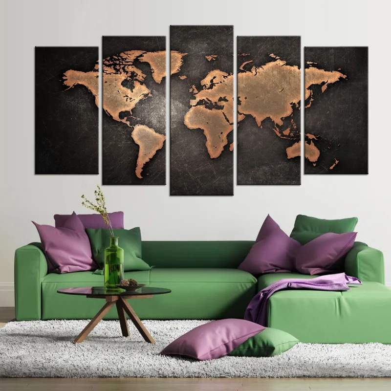 Aliexpress.com : Buy 5 Pcs/Set Modern Abstract World Map Wall Art