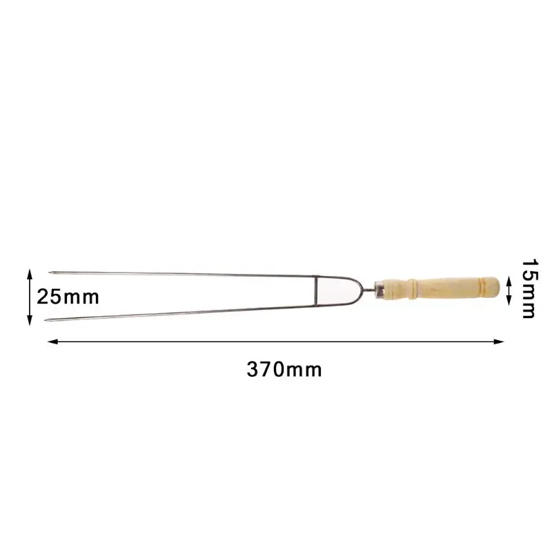 6 шт./компл. вилка для барбекю-Нержавеющая сталь противоскользящая деревянная ручка для мяса гриль U Форма шампур Кухня открытый Пособия по кулинарии Инструменты для барбекю
