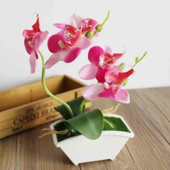

Artificial Flower in Pots Artificial Potted Flower Orchids Bonsai Wedding Home Vases for Decoration