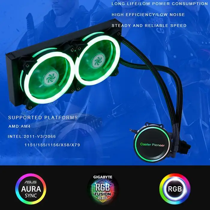 Кулер Master MasterLiquid ML120R Addressable RGB все-в-одном cpu жидкостный кулер двухкамерный Intel/AMD поддержка охлаждения