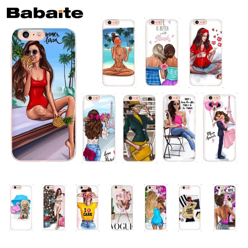 

Babaite Vogue Christmas girl donut care Best travel summer Best Friends Phone Case for iPhone 8 7 6 6S Plus X XS MAX 5S SE XR