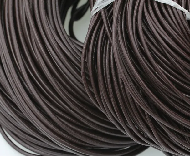 

DIY Craft Accessories Jewelry for Beading Necklace Ethnic Meterial Wholesale 3mm thick Black Cowhide Leather Cord For