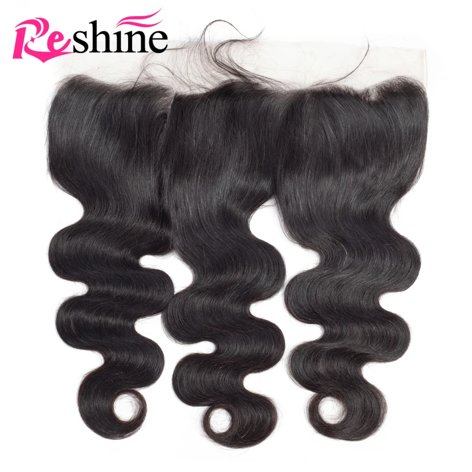 

Reshine Body Wave Frontal 13*4 Pre Plucked Bleached Knots Frontal Closure With Baby Hair Natural Color Remy Human Hair Frontal