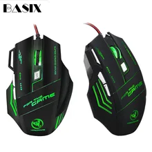 Basix игровая мышь 5000 точек/дюйм Usb Проводная геймерская мышь эргономичная оптическая 6 кнопок компьютерные мыши со светодиодный подсветкой для ПК ноутбука