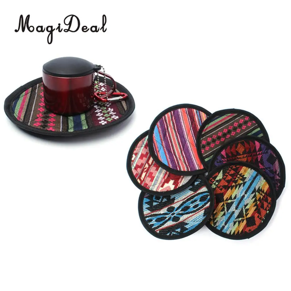 

Round Cup Place Mat Hot Pot Coffee Cup Insulated Trivet Mat Outdoor Camping Hiking Picnic BBQ