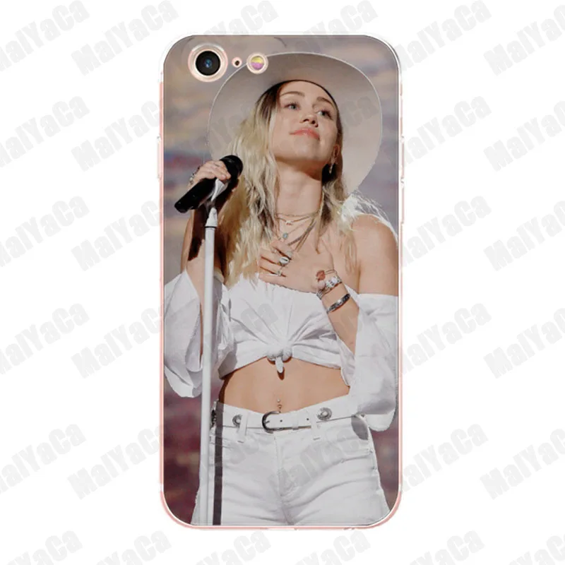 Мягкий резиновый чехол для телефона MaiYaCa Miley Cyrus с рисунком iPhone 8 7 6 6S Plus X 10 5 5S SE 5C 4