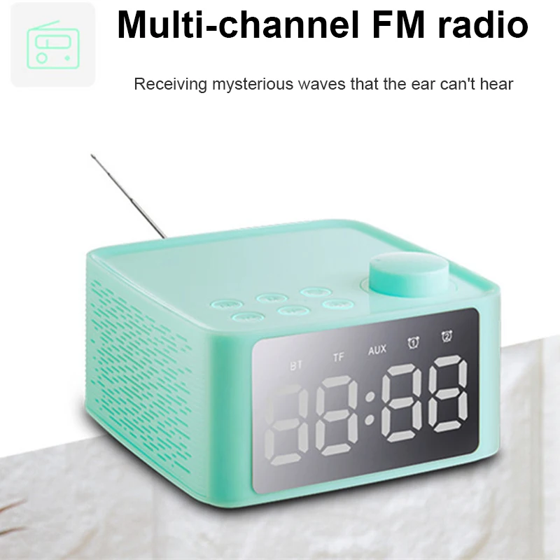 

Multifunctional Stereo Bluetooth Speaker with Alarm Clock Time Display FM Radio for Home Office Hogard AP08
