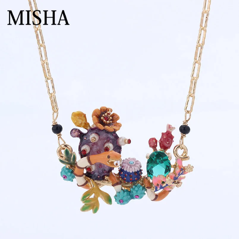 

MISHA DIY New Mysterious Pendant Necklace desert cactus animal Jewelry High Quality Fine Jewelry Party Necklaces For Women L568