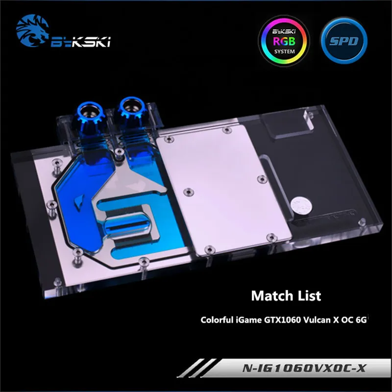 Bykski Full Coverage GPU Water Block For Colorful iGame GTX1060 Vulcan X OC 6G Graphics Card N-IG1060VXOC-X Bykski Full Coverage GPU Water Block For Colorful iGame GTX1060 Vulcan X OC 6G Graphics Card N-IG1060VXOC-X