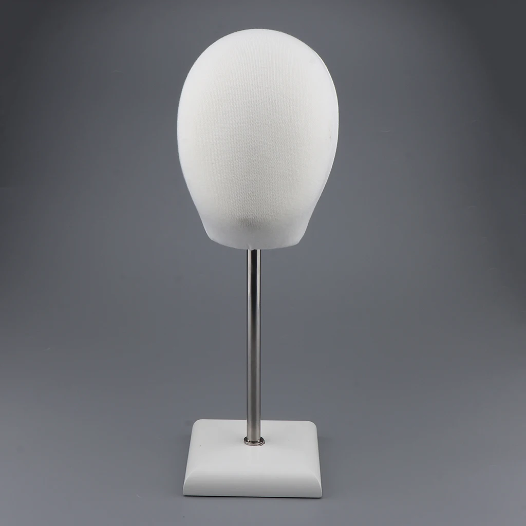 

Cloth Cover Mannequin Head Wig Stands Making Holder Hat Rack White Square Base