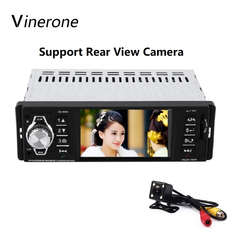 Автомагнитола 1 Din 4 дюйма MP3 плеер Bluetooth USB AUX камера заднего вида 12 В|car radio|radio dinauto