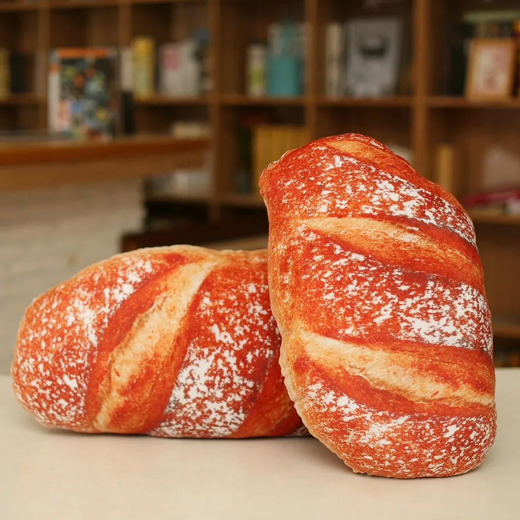 3D Simulation Bread Shape Pillow Soft Lumbar Back Cushion Plush Stuffed Toy | Дом и сад