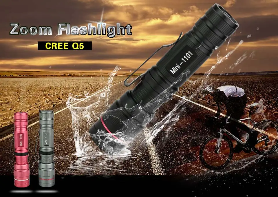 hyper tough torch 800 Lumen Mini LED Flashlight IP65 Waterproof Q5 Portable Tactical LED Diode Torch Outdoor Emergency Lighting AA Battery security torch
