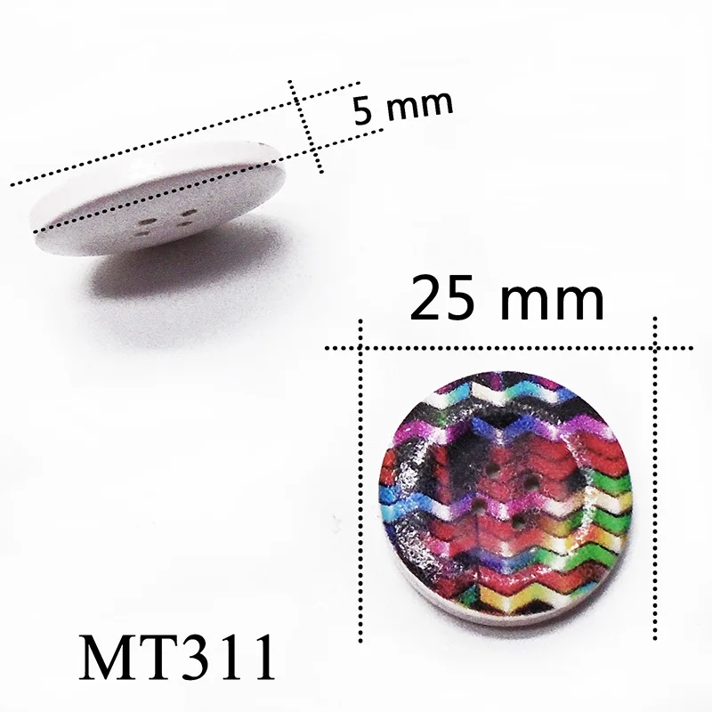 ZIEENE, 5 шт.-40 шт., Хит, 14 цветов, круглые деревянные пуговицы 25 мм, сделай сам, рукоделие, шитье, Скрапбукинг для шляпы, пальто для детей, 4 отверстия - Цвет: MT311