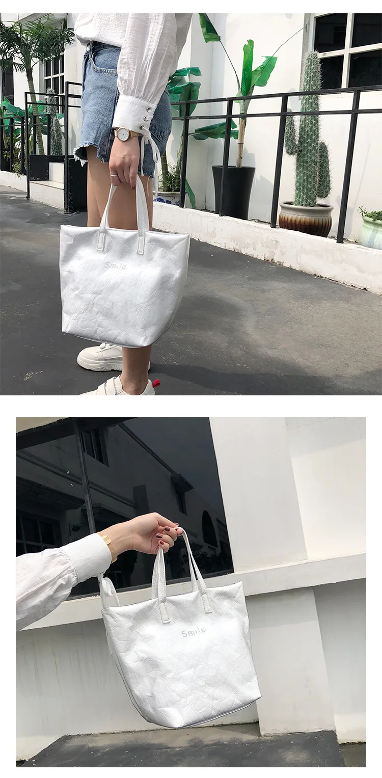 Новая женская сумка, женские сумки, повседневная сумка, прозрачная крафт-бумага, сумки с буквами, женские сумки, модная сумка для покупок на одно плечо