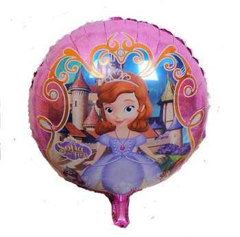 

KUWANLE 30pcs/lot 45*45cm Catoon Princess Sofia Foil Helium Balloons Sophia Mylar Balloon Party Supplies Decoration Globos
