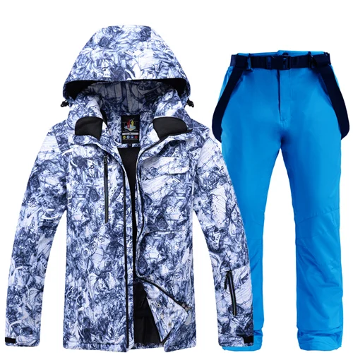 Комплекты для сноубординга, куртки и штаны, мужской лыжный костюм, теплая ветрозащитная Водонепроницаемая дышащая зимняя куртка, штаны, уличная зимняя одежда - Цвет: Sets 9