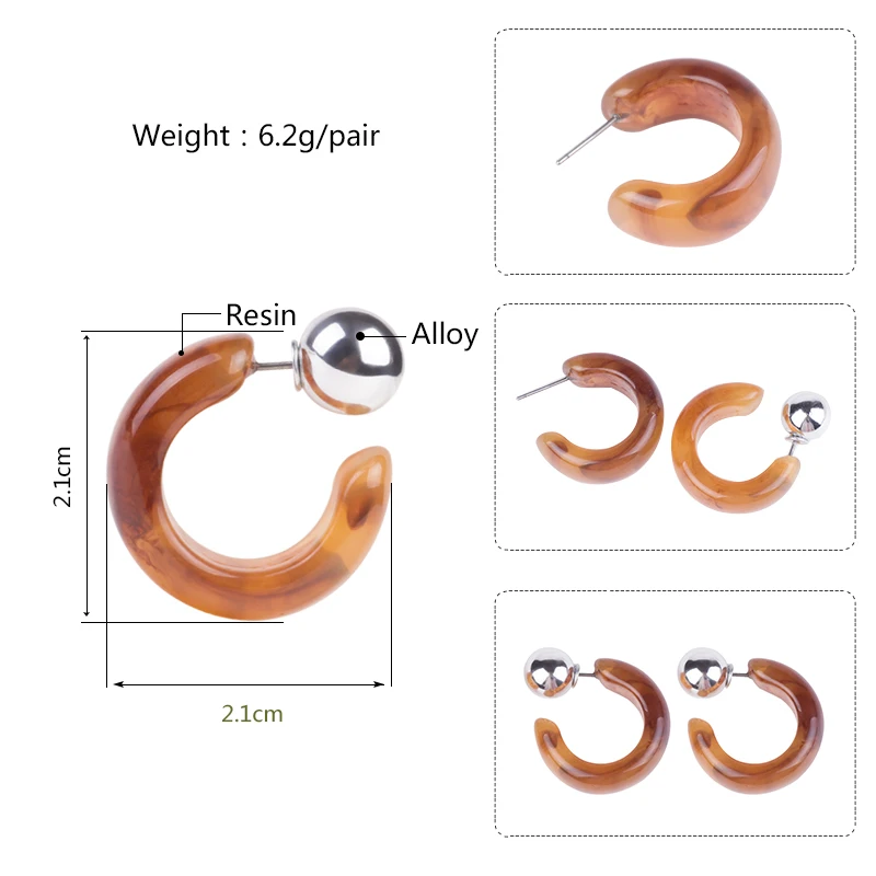 Trendy Big Acrylic Drop Earrings for Women 2018 New Statement Metal Geometric Resin Earrings Fashion Jewelry Dangle Brincos (5)