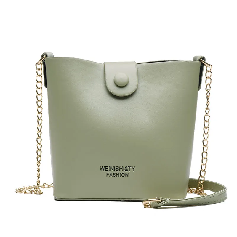 SMOOZA, новые Сумки из искусственной кожи, 2 шт., женские дизайнерские сумки через плечо, женская модная желтая сумка через плечо с цепочкой - Цвет: Зеленый