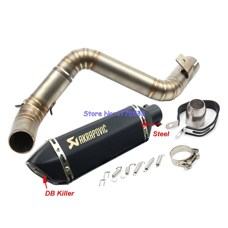 Small Hexagon Motorbike Exhaust Muffler Mid Link Pipe for KTM Duke 125