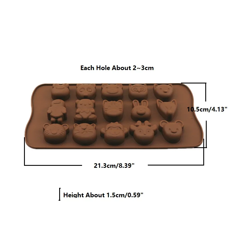 Atekuker силиконовая форма для животных, инструменты для украшения шоколадного торта, силиконовая форма для конфет, сладостей, кубиков льда, формы для печенья