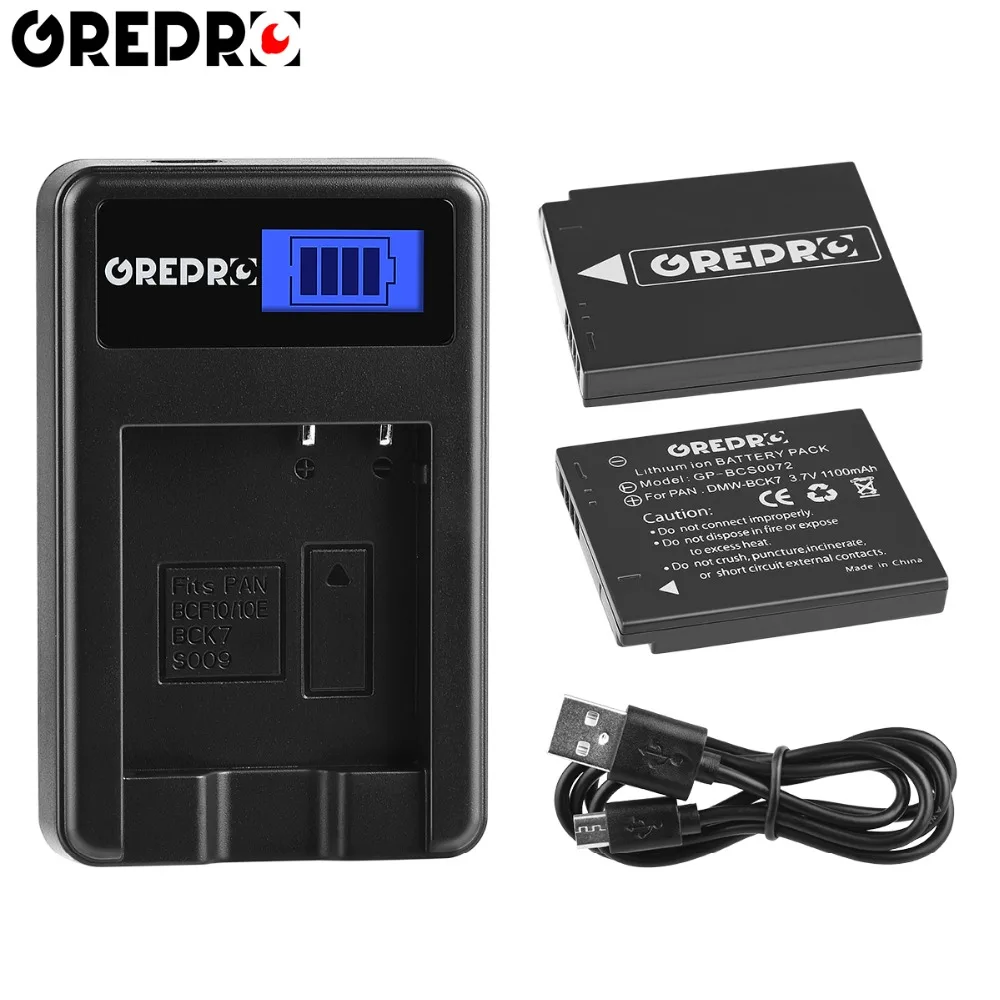 

2pcs 1100mAh DMW-BCK7 DMWBCK7 BCK7 Camera Battery+LCD Charger for Panasonic Lumix DMC-FS28 DMC-FH2 DMC-FH4 FH5 FH6 FH25 FH27 FP5