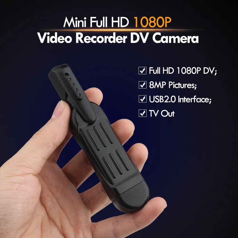 Мини-диктофон T189 Full HD 1080P 8 МП диктофон цифровая видеокамера портативный