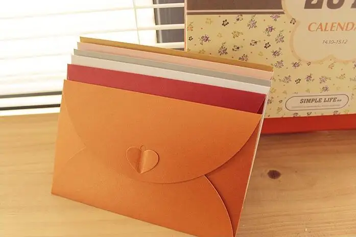 100 шт./лот, 250GSM бумажные цветные конверты для любовных писем, приглашения на день рождения