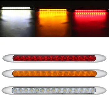 

15LED Ultra Slim Car Trailer Truck Caravan Tail Light Rear Red Yellow White Stop Warning Lamp Reverse Turn Signal Light