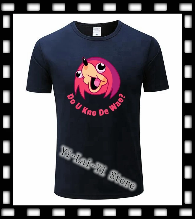 У Kno De Wae? Kawaii интернет мем мужские футболки Wae Мужская футболка 15 цветов Ugandan Knuckles