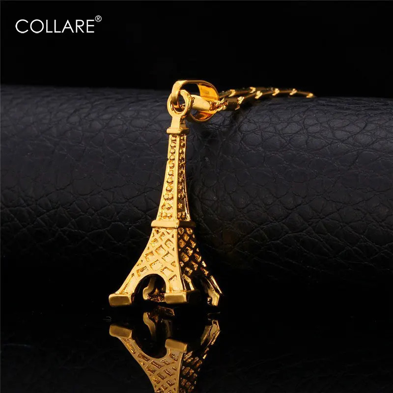 Collare New Vintage Eiffel Tower Necklaces & Pendants Gold Color