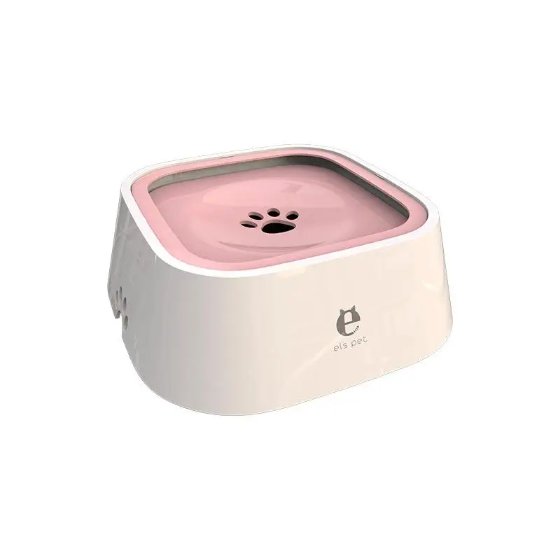 1.5L не влажный рот плавающие миски для питья собака кошка здоровье Кормление плавающая собачья миска Французский бульдог водяная бутылочка ПЭТ поставки - Цвет: Pink