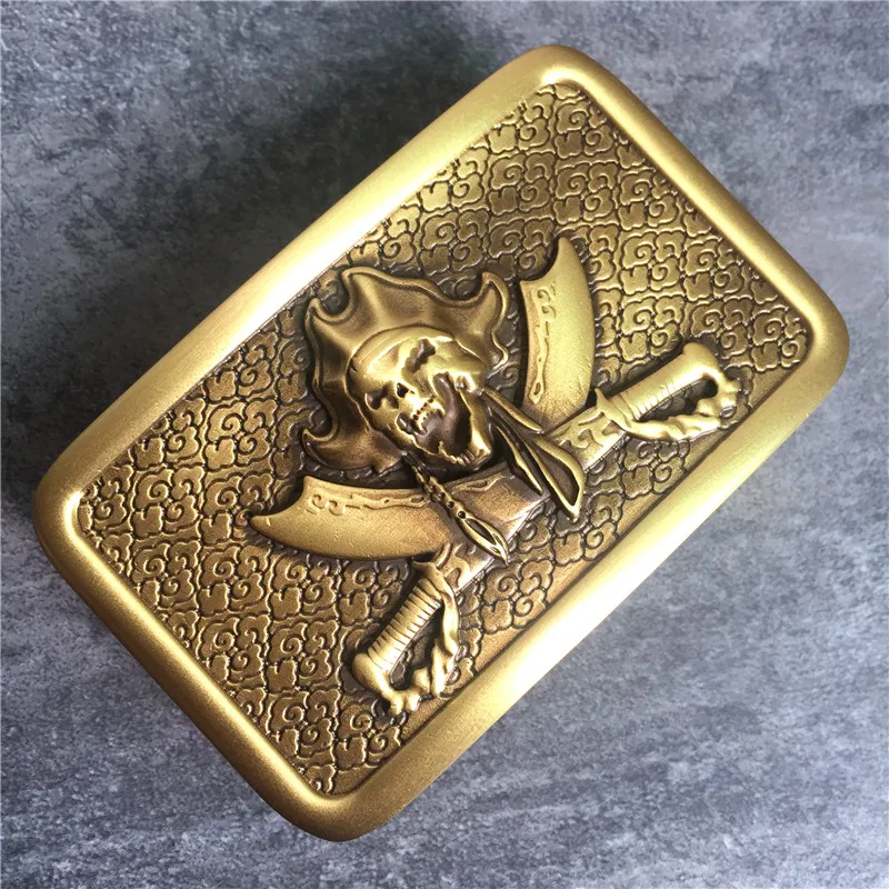 High Quality Pirate Belt Buckle For Mens Belts Luxury Brass Cowboy Jeans BK0092 |