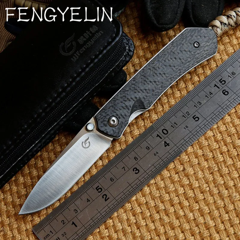 FENGYELIN Zero break M390 лезвие TC4 titanium лайнер Углеродного Волокна Ручка складной походный