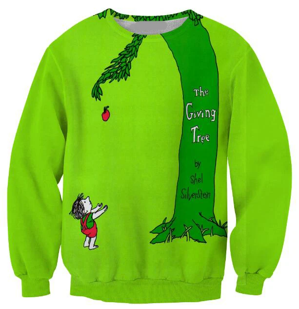 

The Giving Tree Sweatshirt Crewneck Hipster 3D Harajuku Hoodies Girl Fruit Tree Graphic Pullover Tumblr Tops Outfits Plus Size
