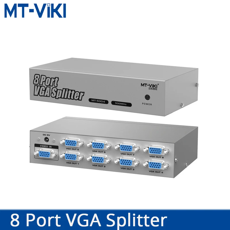 

MT-VIKI VGA Splitter 8 port 500HMZ 1 in 8 out HD video computer turn display split screen resolution 2048*1536 MT-5008