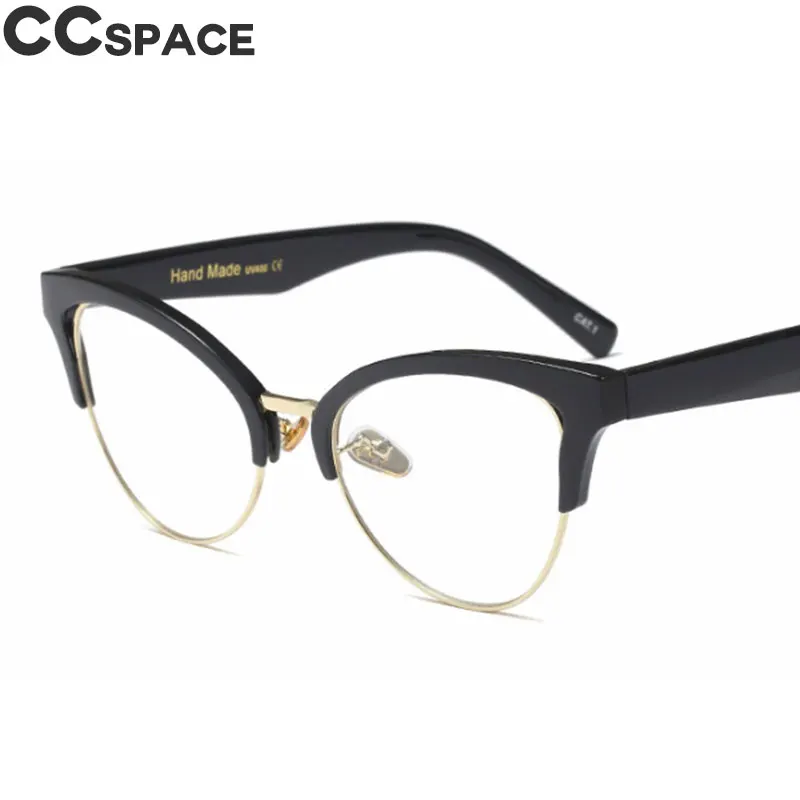 Half Frame Cat Eye Hollow Glasses Frames Women Trending Optical Fashion Computer Glasses 45640