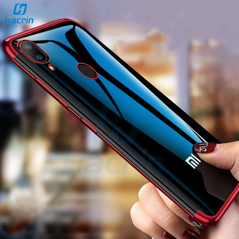 

Hacrin Case For Xiaomi Redmi 7A Case Soft TPU Transparent Clear Plating Back Cover On For Redmi 7 7a Case Full Protective Bumper