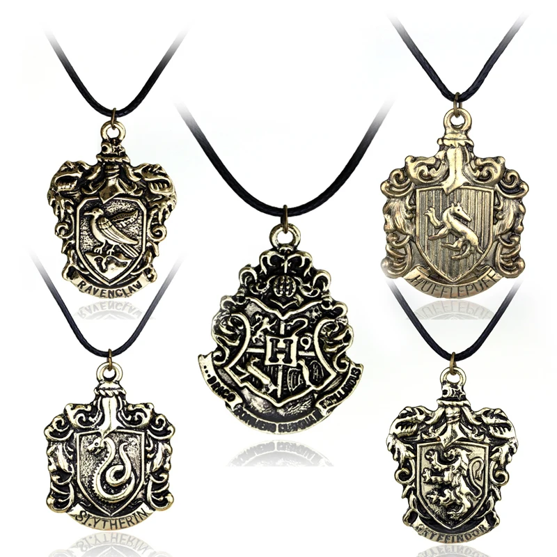 

dongsheng Hot Sale 5 Styles Classic HP Necklaces Hogwarts Wizarding School Slytherin Hufflepuff Ravenclaw Gryffindor Badge-30