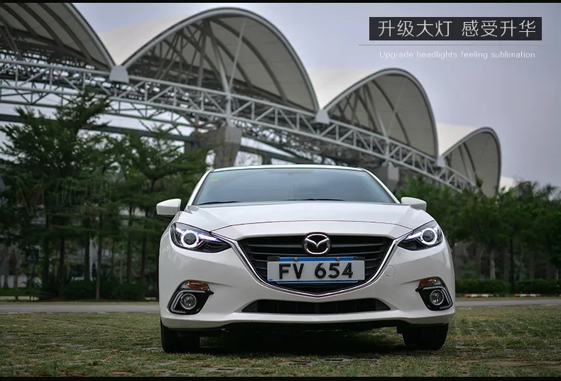 Чехол на головную лампу для Mazda 3 M3 Axela Mazda3, фары, светодиодный фонарь, DRL Объектив, двойной луч, би-ксенон, автомобильные аксессуары