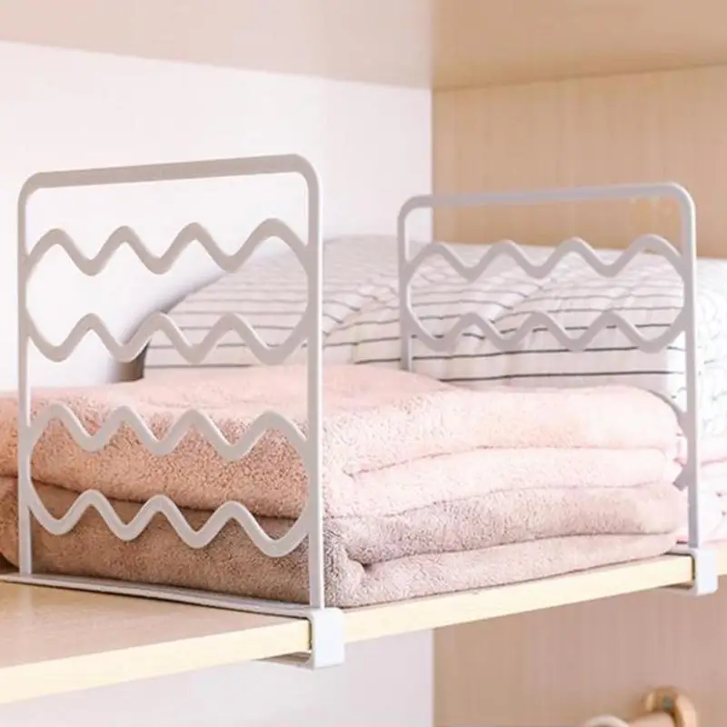 

Adjustable Wardrobe Cabinet Partition Desktop Divider Storage Shelf Holder Clip-on Desktop Partition Closet Organizer